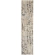 Nourison Concerto 10' Runner Beige Gray Fabric Modern Area Rug (10' Runner)