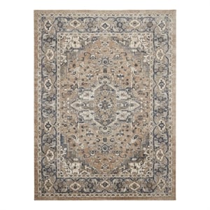 Nourison Concerto 9' x 12' Beige Gray Fabric Farmhouse Area Rug (9' x 12')