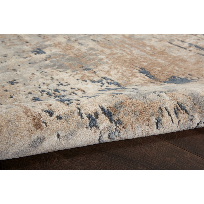 nourison concerto 9' x 12' beige gray fabric modern area rug (9' x 12')