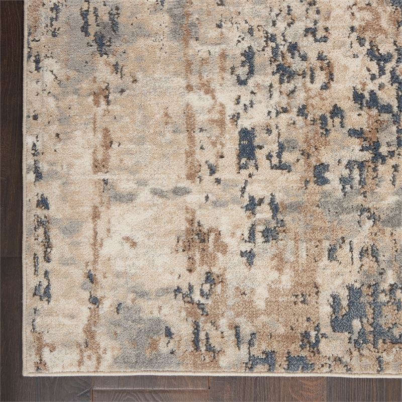 nourison concerto 9' x 12' beige gray fabric modern area rug (9' x 12')
