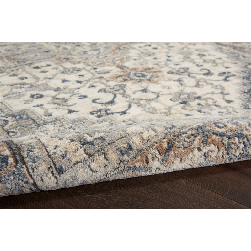 Nourison Concerto 9' x 12' Ivory Gray Fabric Farmhouse Area Rug (9' x 12')