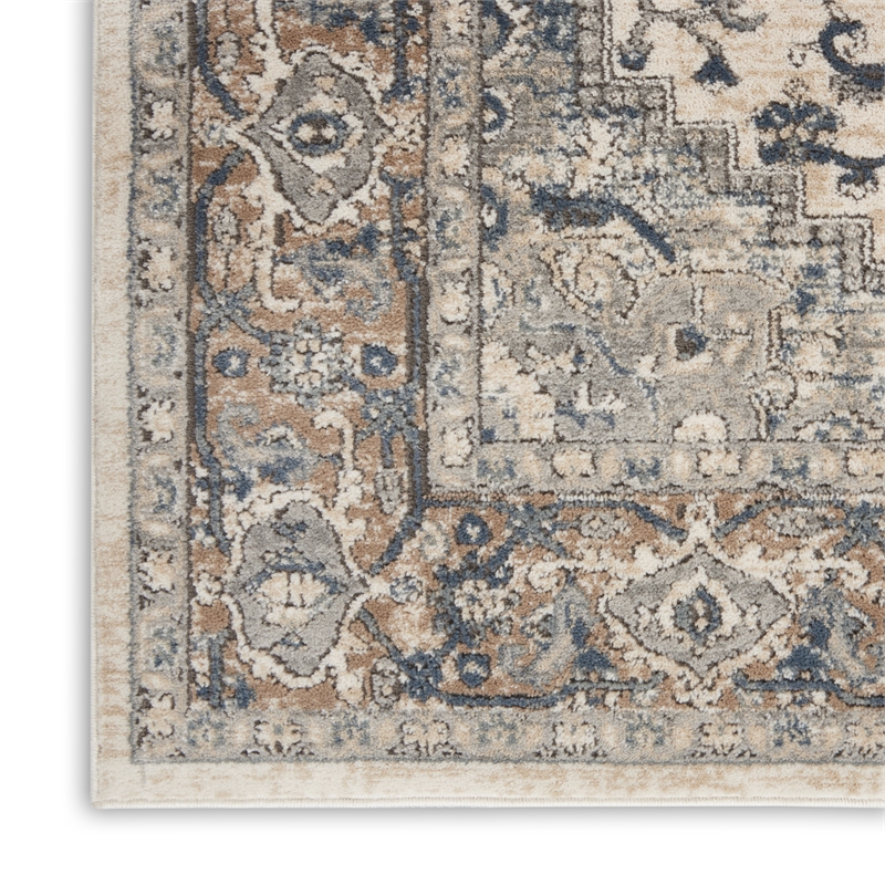Nourison Concerto 9' x 12' Ivory Gray Fabric Farmhouse Area Rug (9' x 12')