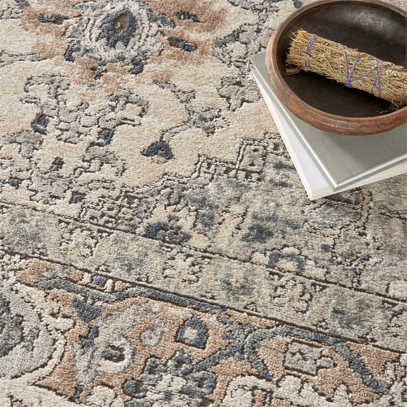 Nourison Concerto 9' x 12' Ivory Gray Fabric Farmhouse Area Rug (9' x 12')