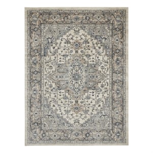 Nourison Concerto 9' x 12' Ivory Gray Fabric Farmhouse Area Rug (9' x 12')
