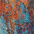 Nourison Celestial 8' Runner Blue and Red Fabric Modern Area Rug (8' Runner)