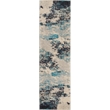 Nourison Celestial 8' Runner Blue and White Fabric Modern Area Rug (8' Runner)
