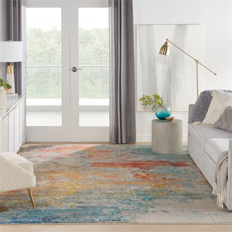 Nourison Celestial 7' x 10' Multicolor Fabric Modern Area Rug (7' x 10')
