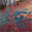 Nourison Celestial 8' x 11' Blue and Red Fabric Modern Area Rug (8' x 11')