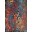 Nourison Celestial 8' x 11' Blue and Red Fabric Modern Area Rug (8' x 11')