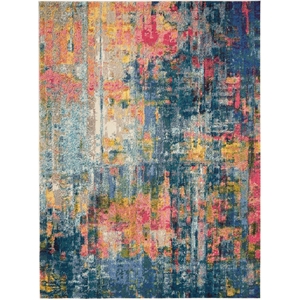 Nourison Celestial 7'10&quot x 10'6&quot Blue/Yellow Modern Indoor Rug