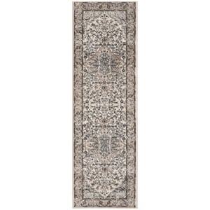 Nourison Concerto 8' Runner Ivory Gray Fabric Farmhouse Area Rug (8' Runner)