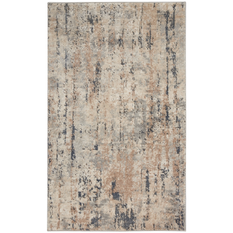 Nourison Concerto 3' x 5' Beige Gray Fabric Modern Area Rug (3' x 5')