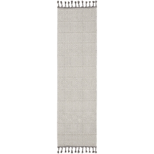 Nourison Elwood 2'2&quot x 8'2&quot Grey/Ivory Modern & Contemporary Indoor Rug
