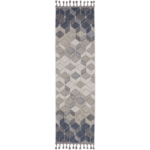 Nourison Elwood 2'2&quot x 8'2&quot Grey/Slate Modern & Contemporary Indoor Rug