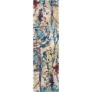 Nourison Fusion 2'2&quot x 7'6&quot Cream/Multicolor Painterly Indoor Rug