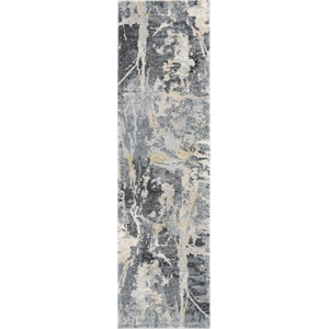 Nourison Fusion 2'2&quot x 7'6&quot Grey Modern Indoor Rug