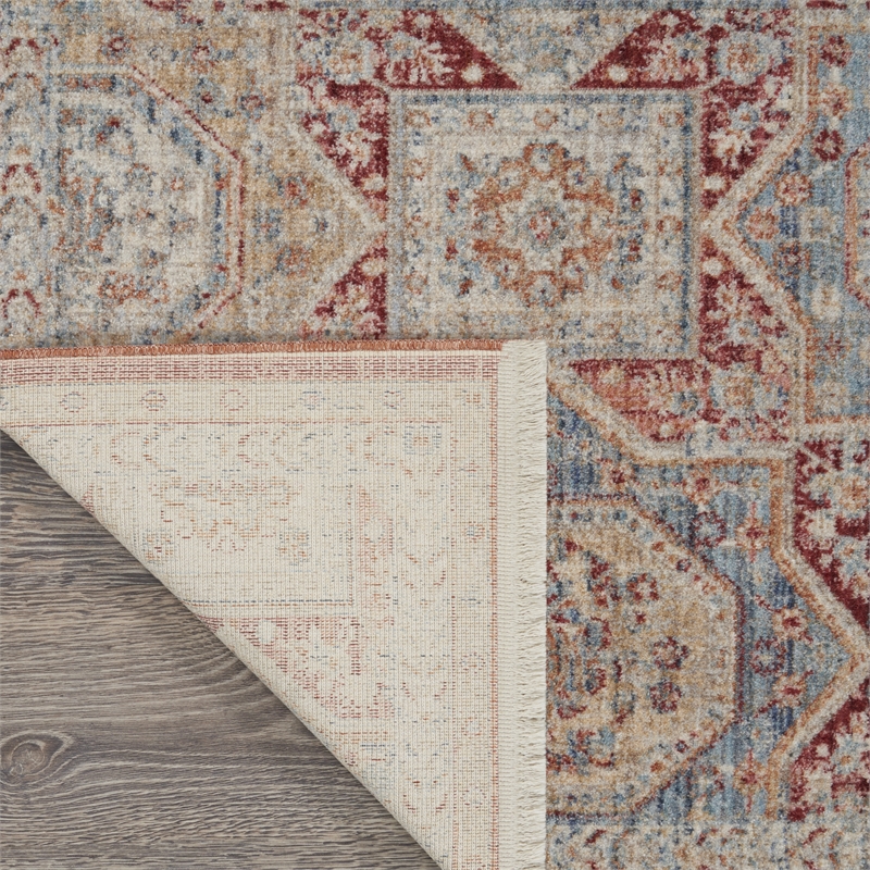 Nourison Enchanting Home 3' x 5' Blue/Brick Farmhouse & Country Indoor Rug