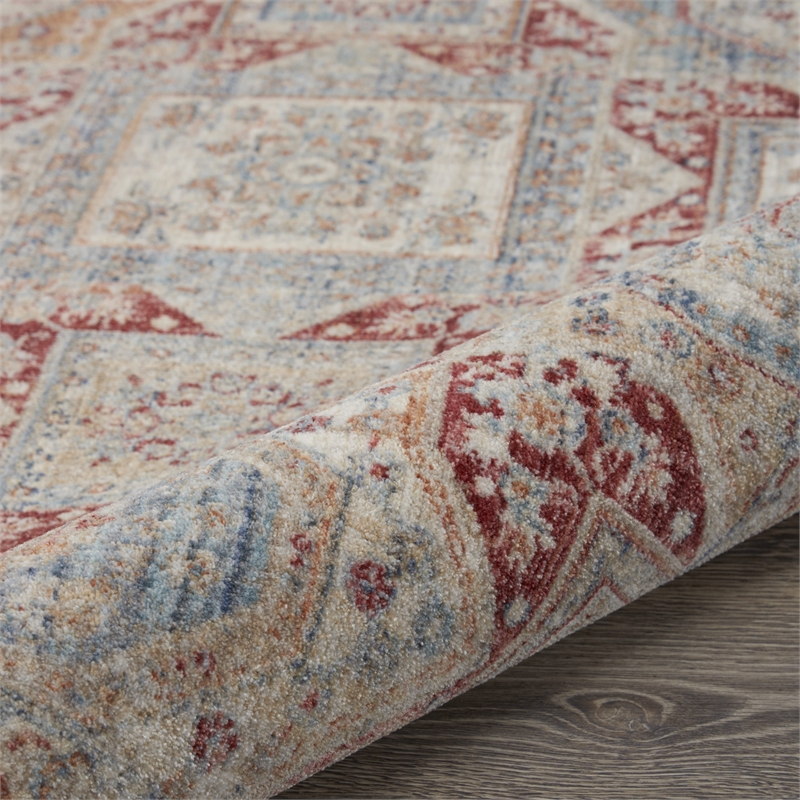 Nourison Enchanting Home 3' x 5' Blue/Brick Farmhouse & Country Indoor Rug