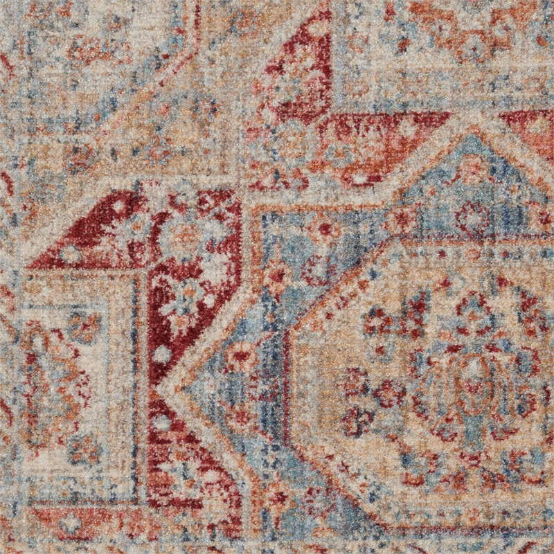 Nourison Enchanting Home 3' x 5' Blue/Brick Farmhouse & Country Indoor Rug