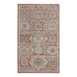 Nourison Enchanting Home 3' x 5' Blue/Brick Farmhouse & Country Indoor Rug