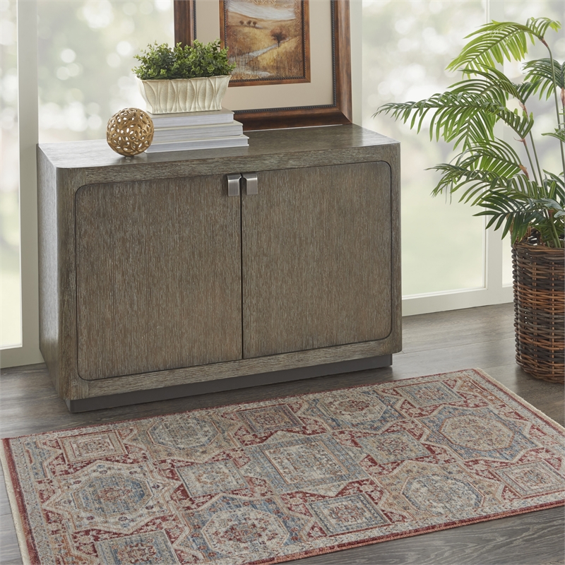 Nourison Enchanting Home 3' x 5' Blue/Brick Farmhouse & Country Indoor Rug