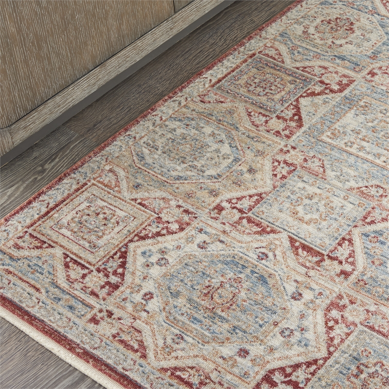 Nourison Enchanting Home 3' x 5' Blue/Brick Farmhouse & Country Indoor Rug