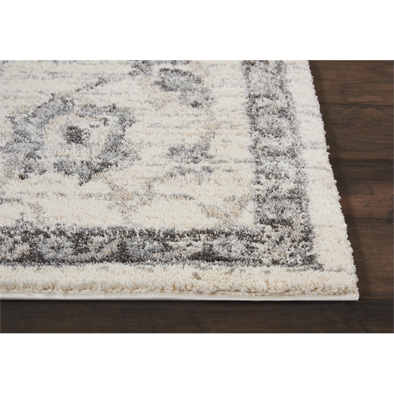 Nourison Fusion 4' x 6' Cream/Grey Vintage Indoor Rug