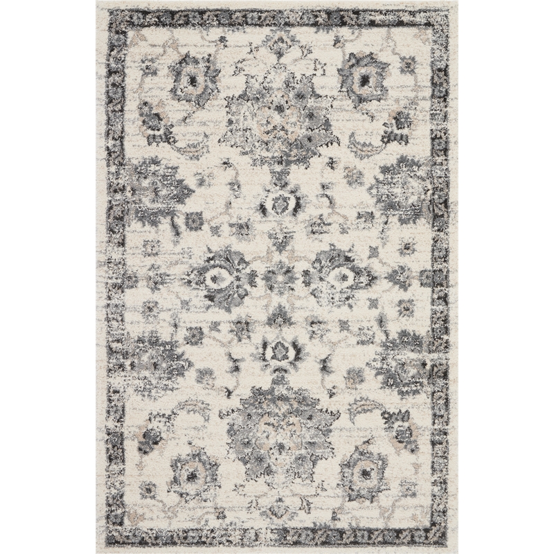 Nourison Fusion 4' x 6' Cream/Grey Vintage Indoor Rug