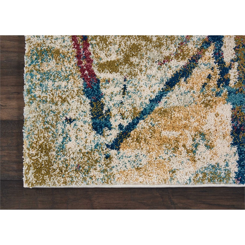 Nourison Fusion 4' x 6' Cream/Multicolor Painterly Indoor Rug