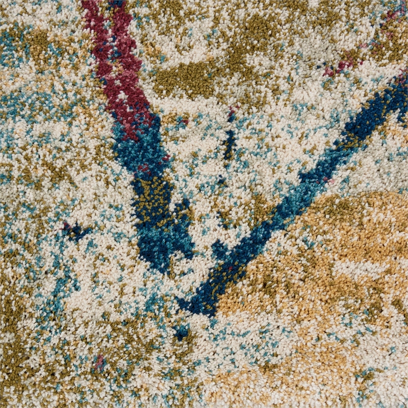 Nourison Fusion 4' x 6' Cream/Multicolor Painterly Indoor Rug