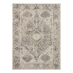 Nourison Fusion 5'3&quot x 7'3&quot Cream/Grey Vintage Indoor Rug Polypropylene