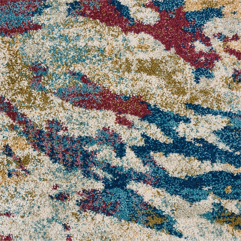 nourison fusion 7'10&quot x 10'6&quot cream/multicolor painterly indoor rug