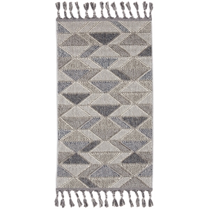 Nourison Elwood 2'2&quot x 4'5&quot Grey/Charcoal Modern & Contemporary Indoor Rug