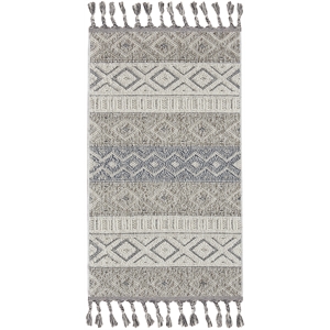 Nourison Elwood 2'2&quot x 4'5&quot Ivory/Slate Modern & Contemporary Indoor Rug