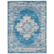 Nourison Grafix 4' x 6' Blue Fabric Vintage Area Rug (4' x 6')