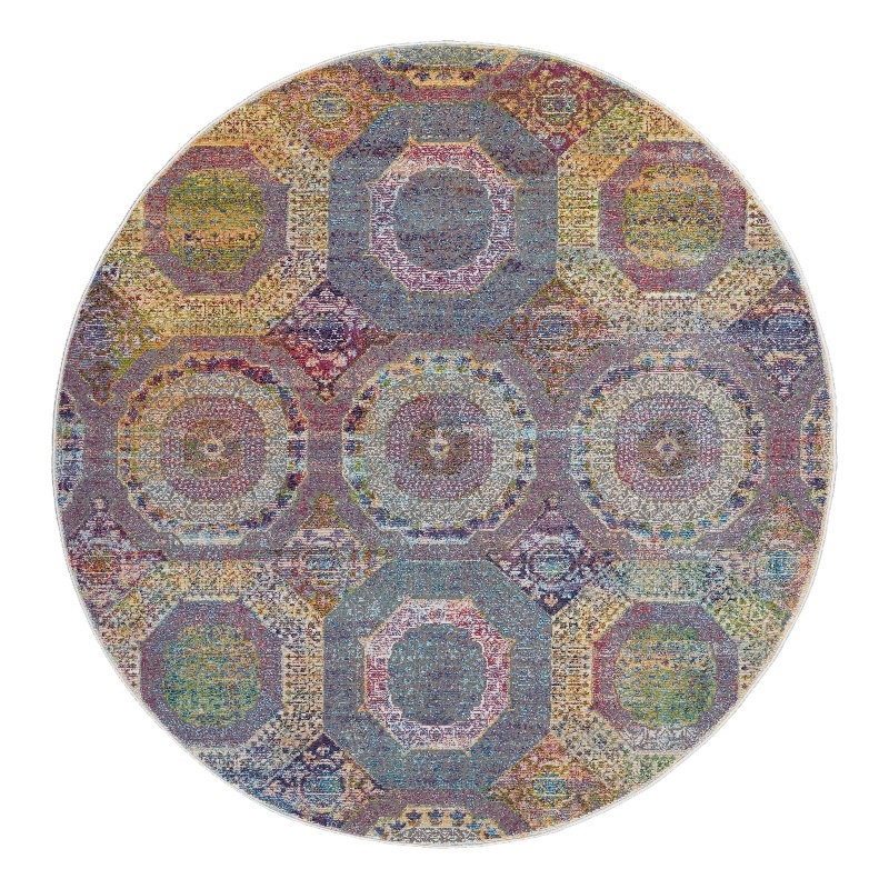 Nourison Global Vintage 6' x ROUND Multicolor Bohemian Indoor Rug