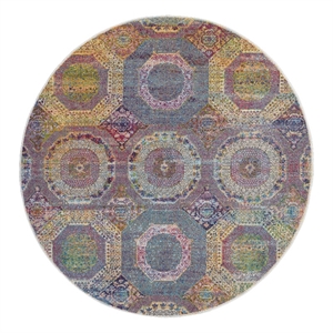 Nourison Global Vintage 6' x ROUND Multicolor Bohemian Indoor Rug