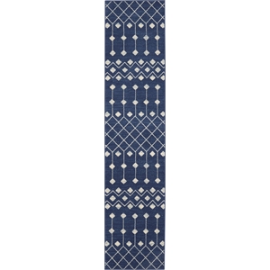 Nourison Grafix 2'3&quot x 12' Navy Bohemian Indoor Rug