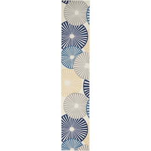 Nourison Grafix 2'3&quot x 12' White Contemporary Indoor Rug