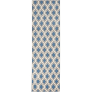 Nourison Grafix 2'3&quot x 7'6&quot Blue Contemporary Indoor Rug