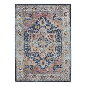 Nourison Global Vintage 4' x 6' Blue/Multicolor Vintage Indoor Rug