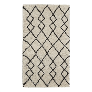 Nourison Geometric Shag 2'2&quot x 3'9&quot Ivory/Charcoal Moroccan Indoor Rug