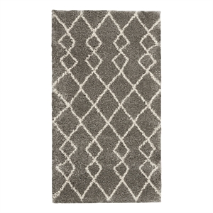 Nourison Geometric Shag 2'2&quot x 3'9&quot Silver Moroccan Indoor Rug Polypropylene