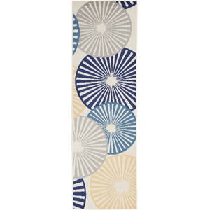Nourison Grafix 2'3&quot x 7'6&quot White Contemporary Indoor Rug