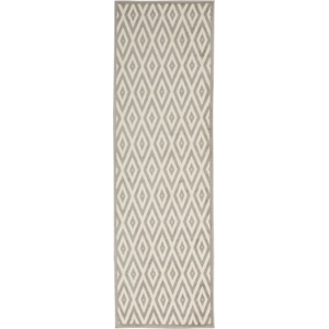 Nourison Grafix 2'3&quot x 7'6&quot White/Gray Mid-Century Modern Indoor Rug