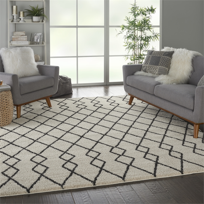 Nourison Geometric Shag 7'10