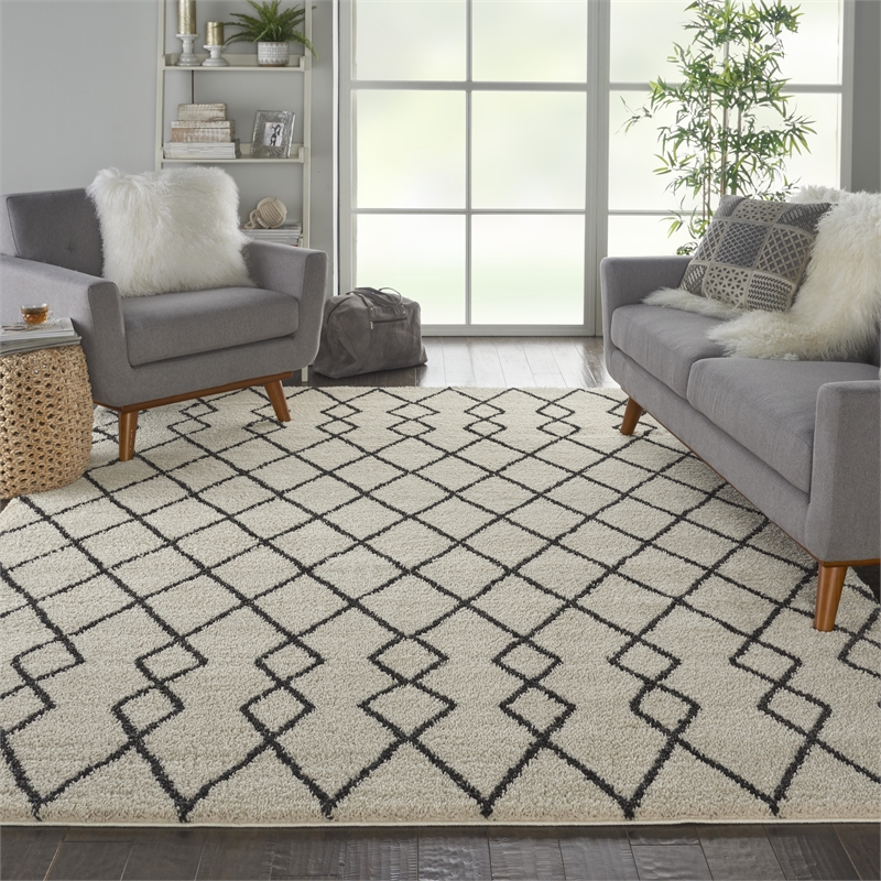 Nourison Geometric Shag 7'10