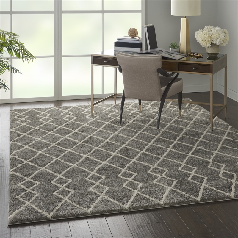 Nourison Geometric Shag 7'10