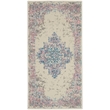 Nourison Grafix 2' x 4' White and Pink Fabric Vintage Area Rug (2' x 4')