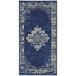 Nourison Grafix 2' x 4' Navy Blue Fabric Vintage Area Rug (2' x 4')